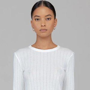 nwot leset pointelle longsleeve slim fit top